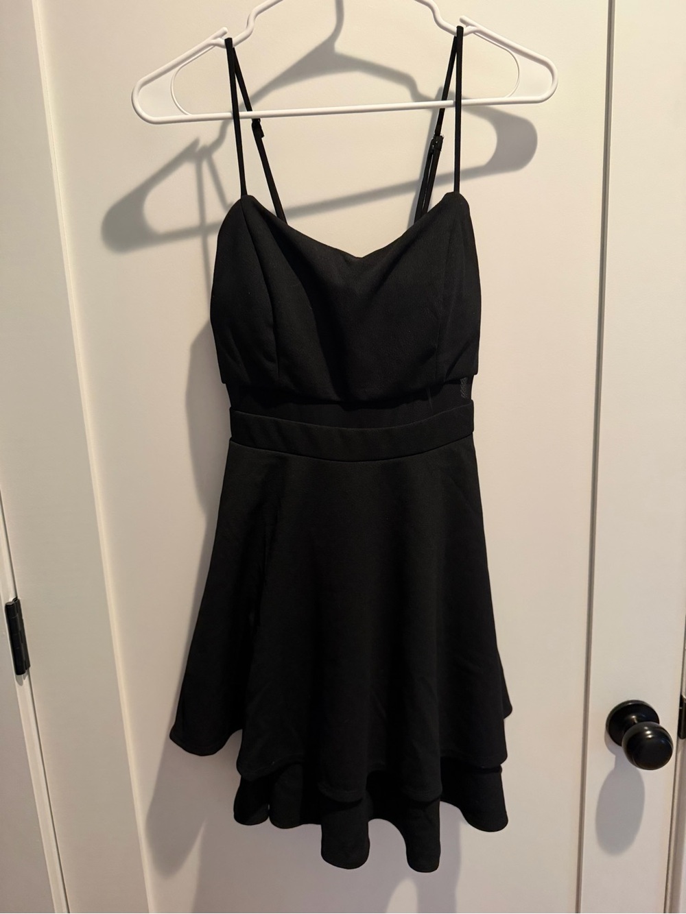Honey and Rosie Black Spaghetti-Strap Mini Dress